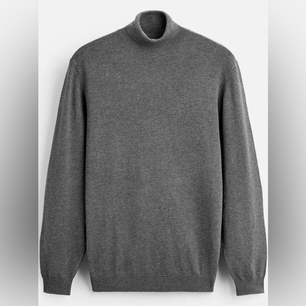 Zara Men's Classic Charcoal Turtleneck Sweater Sz Large